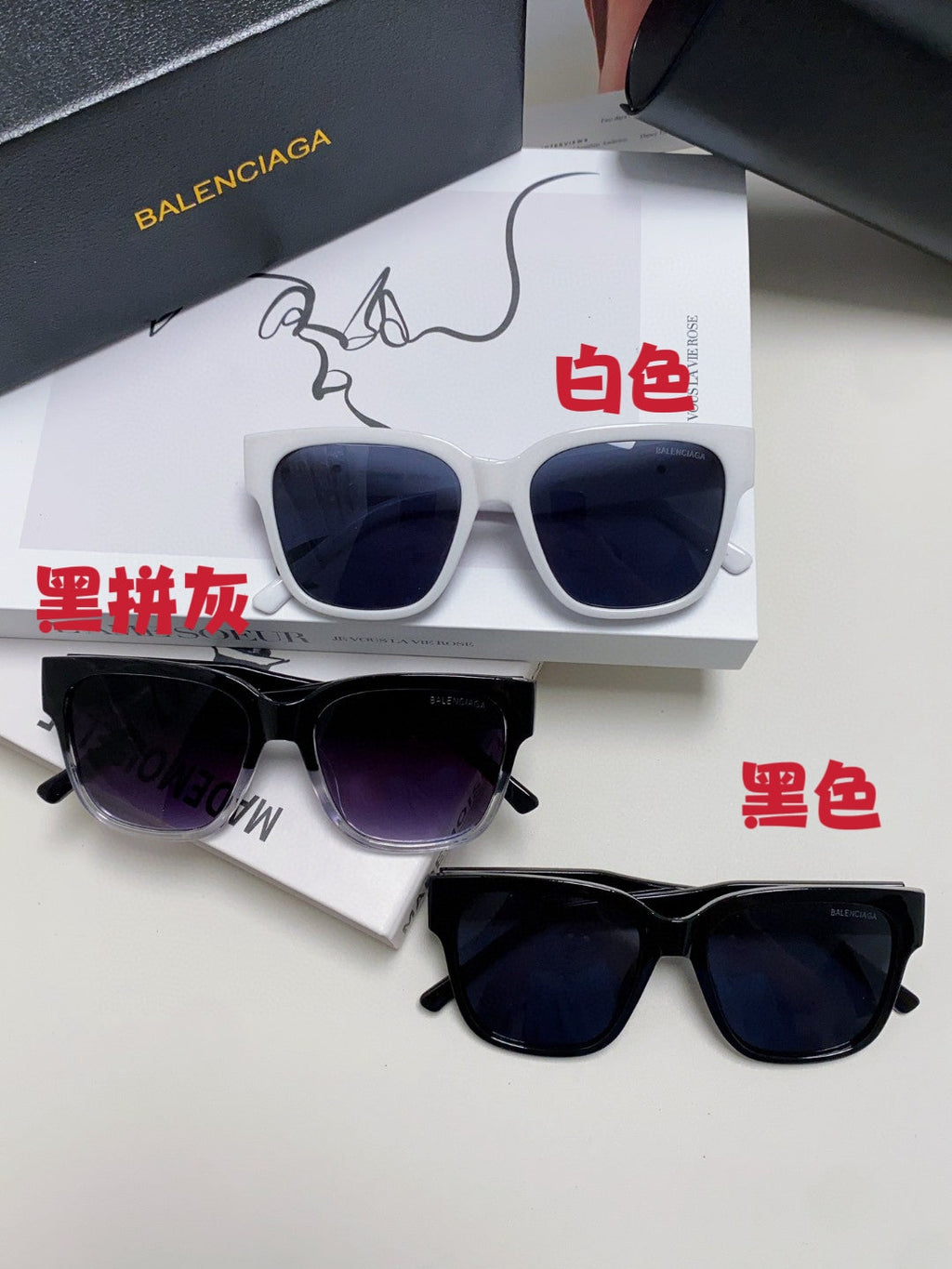Balenciaga Fashion Red Lens Sunglasses for Men & Women - detail image 10
