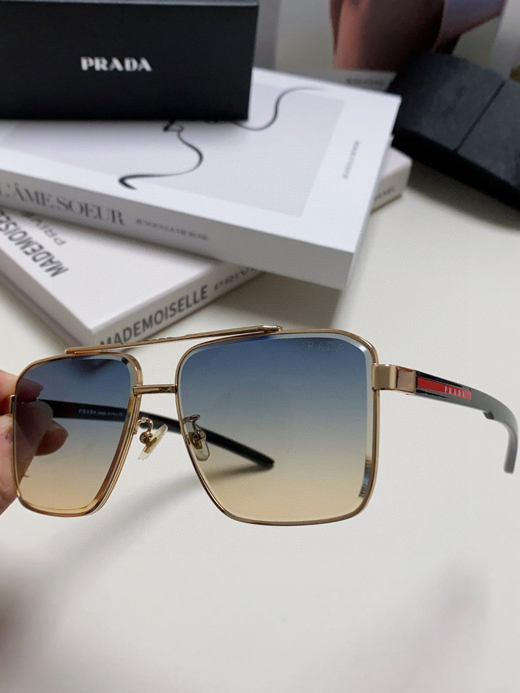 Prada Fashion Silver Lens Sunglasses for Men - 449406 - detail image 5