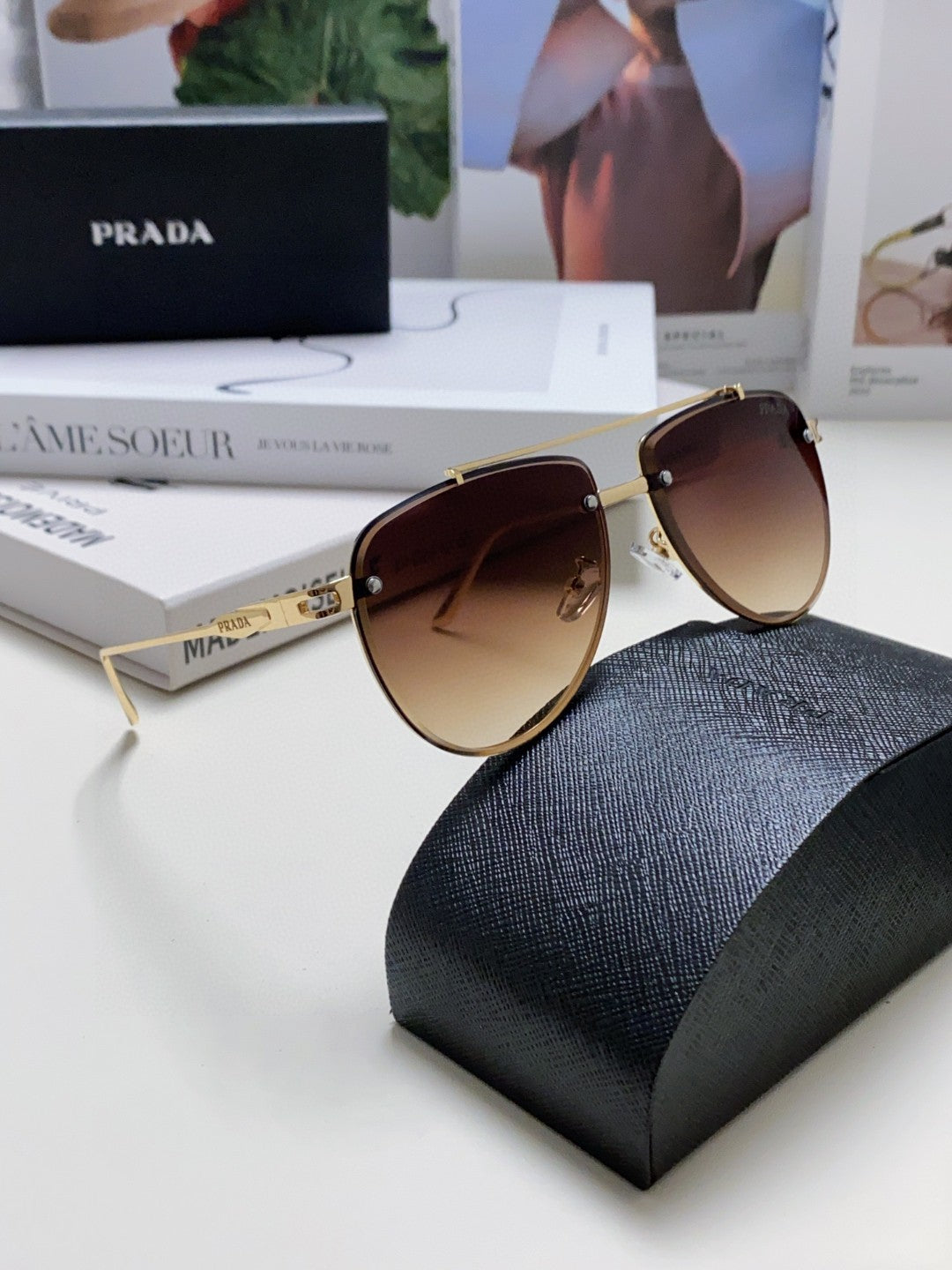 Prada Fashion Gray Lens Sunglasses for Men & Women - 487050 - detail image 7