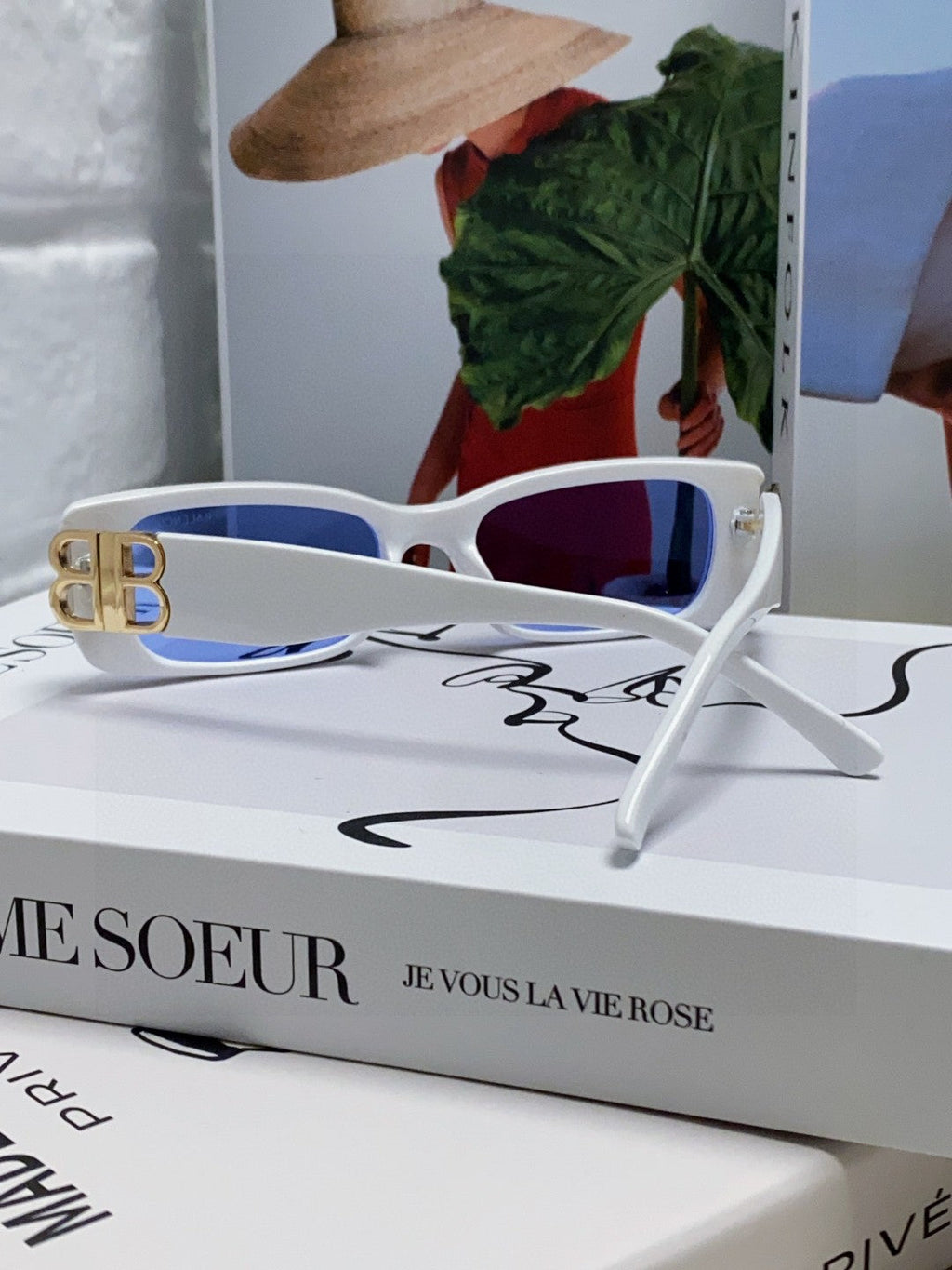 Balenciaga Rectangular Silver Lens Sunglasses for Men & Women - 358650