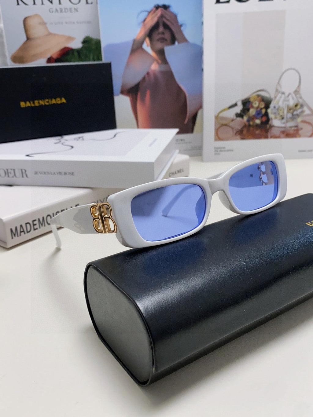 Balenciaga Rectangular Silver Lens Sunglasses for Men & Women - 358650 - detail image 6