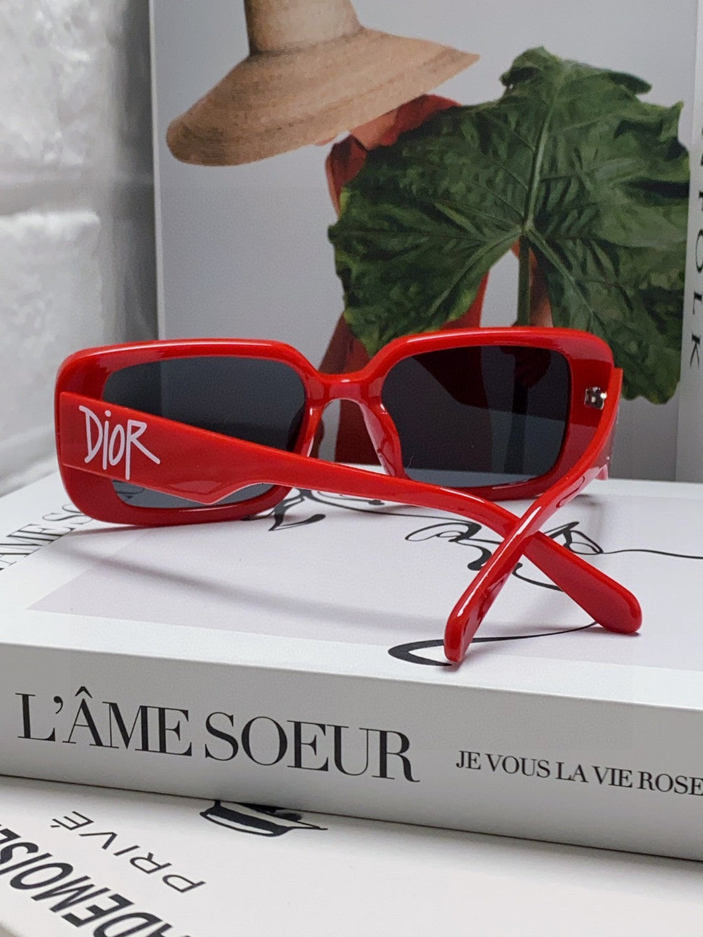 Dior Square Red Lens Sunglasses for Women - 358186 - detail image 2