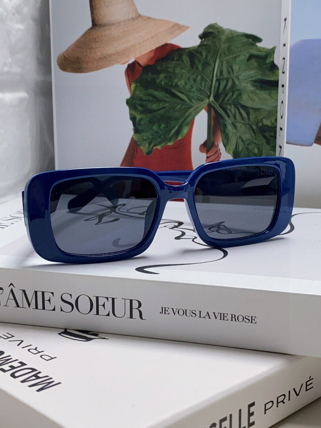 Dior Square Blue Lens Sunglasses for Women - 358189