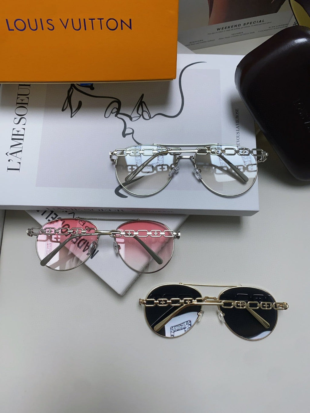 Louis Vuitton Aviator Gray Lens Sunglasses for Women - detail image 8