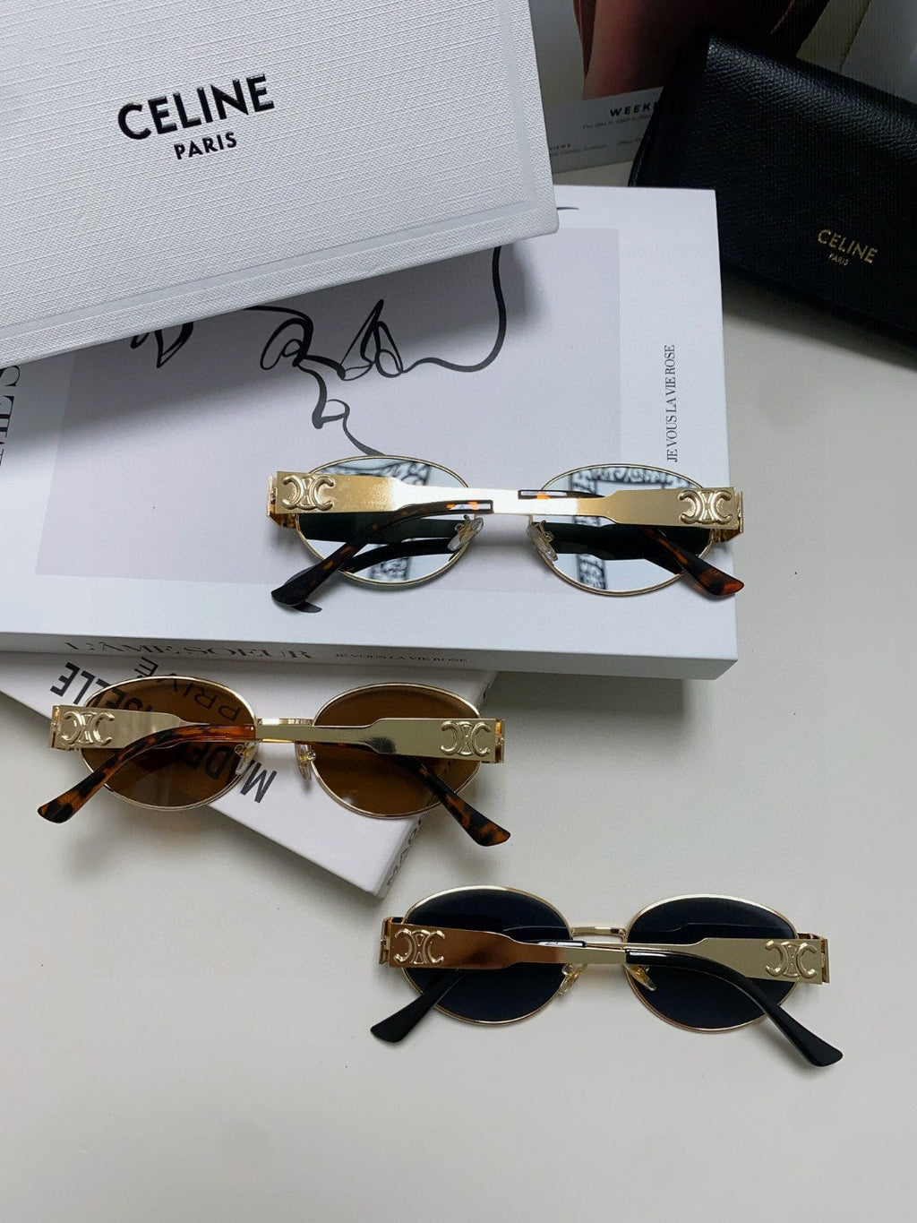 Celine Cat-Eye Gray Lens Sunglasses for Men & Women - detail image 7