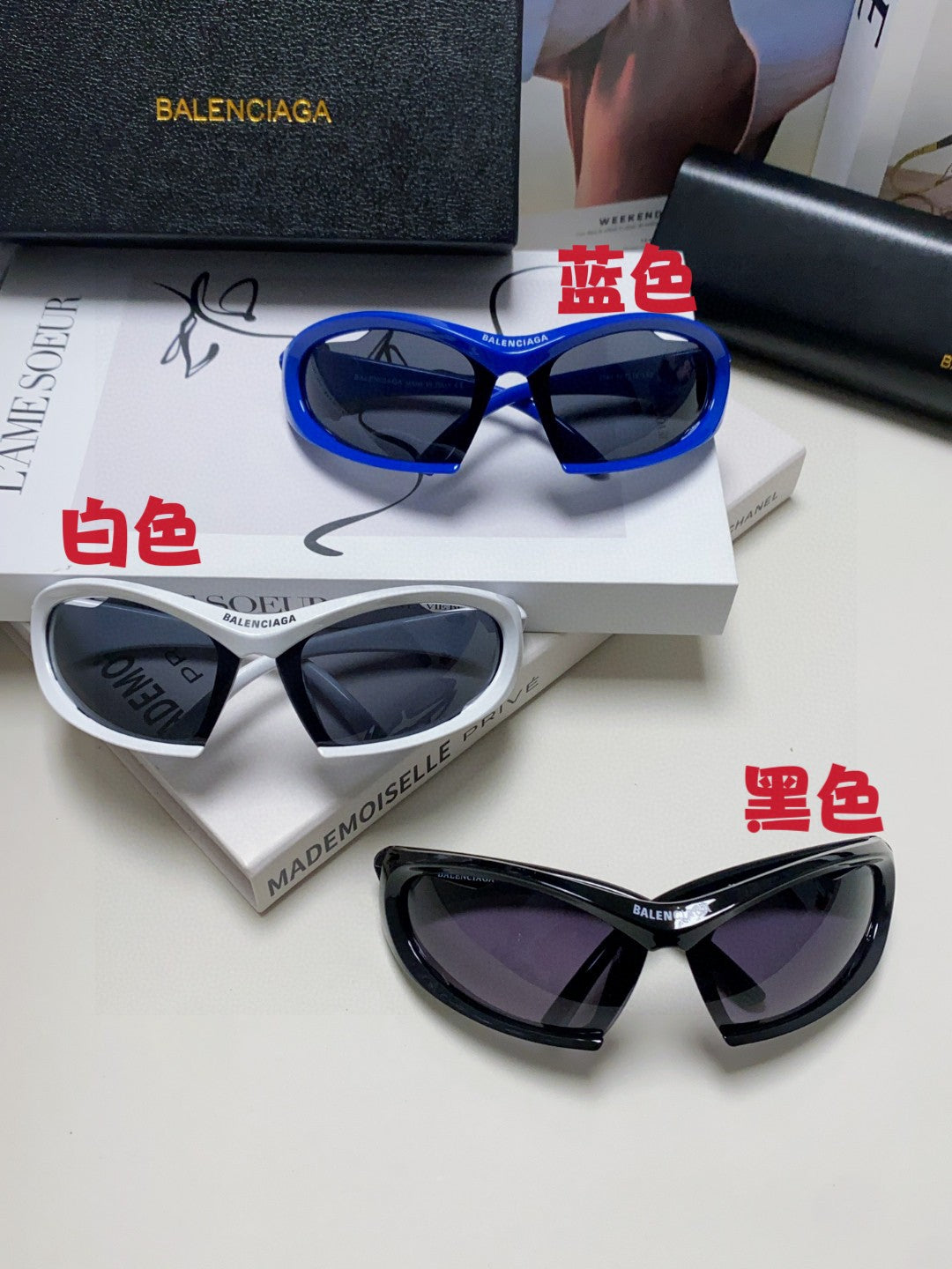 Balenciaga BB0318S Fashion Blue Lens Sunglasses for Men & Women - 382923 - detail image 9