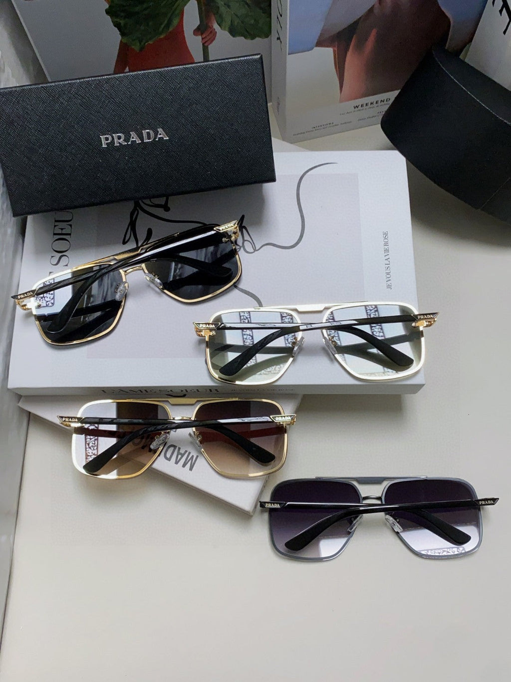 Prada Polarized Square Gray Lens Sunglasses for Men & Women - 465687 - detail image 8