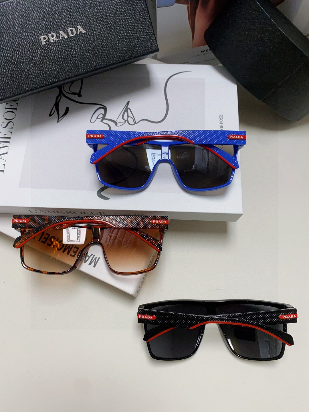 Prada Polarized Oversized Gray Lens Sunglasses for Men & Women - detail image 8