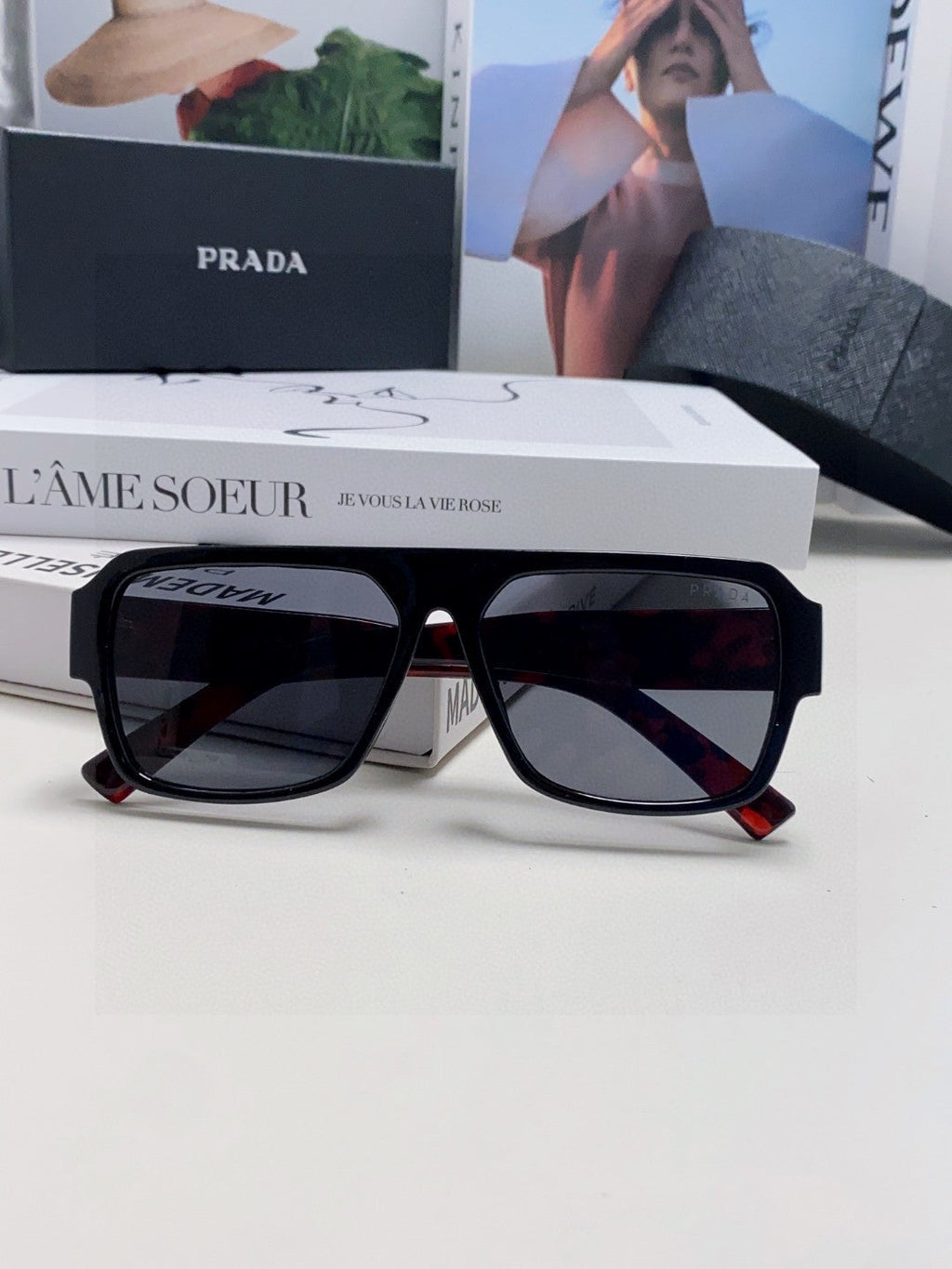 Prada Aviator Pink Lens Sunglasses for Men - detail image 5