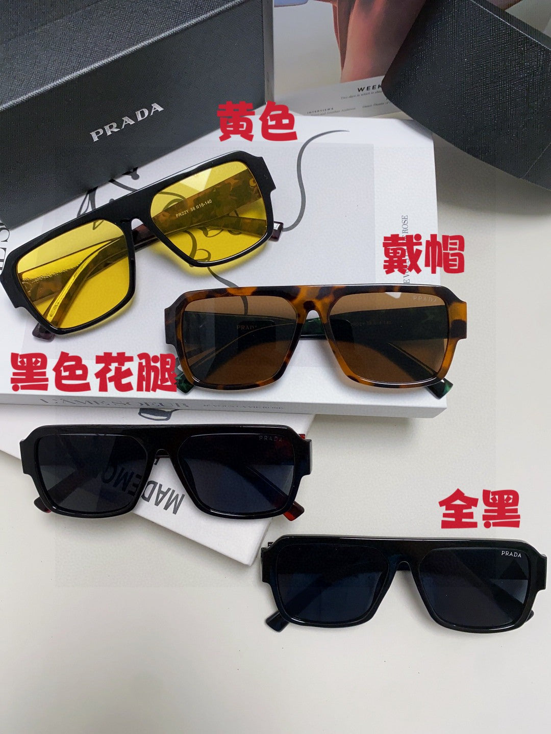 Prada Aviator Black Lens Sunglasses for Men - detail image 11