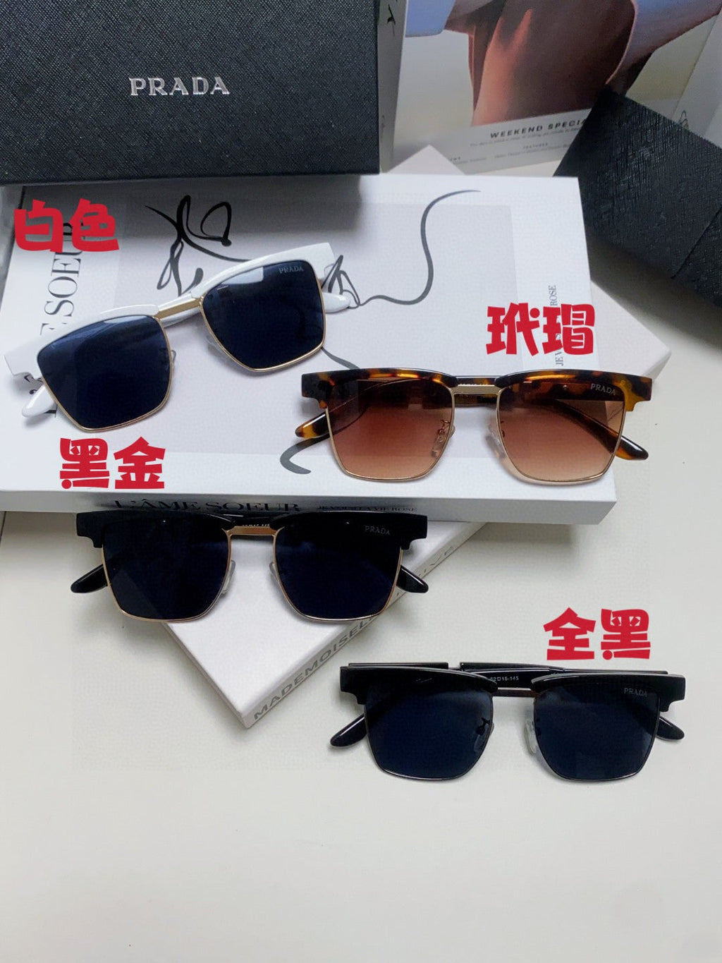Prada Metal Fashion Red Lens Sunglasses for Men & Women - 465544 - detail image 11