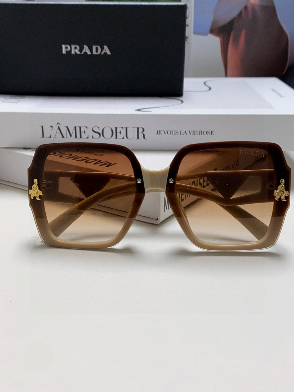 Prada Polarized Oversized Brown Lens Sunglasses for Men & Women - 465549 - detail image 6