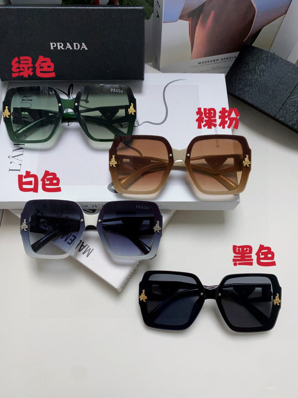 Prada Polarized Oversized Brown Lens Sunglasses for Men & Women - 465549 - detail image 9