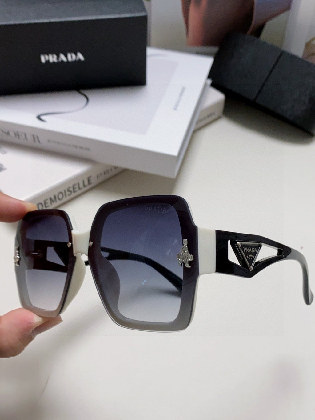 Prada Polarized Oversized Gray Lens Sunglasses for Men & Women - 465550 - detail image 5