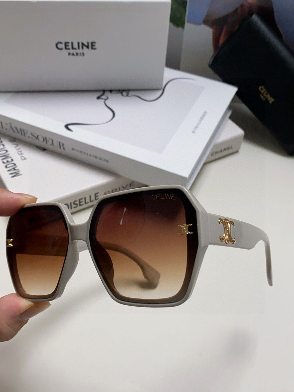 Celine Square Red Lens Sunglasses for Men & Women - 486936 - detail image 5