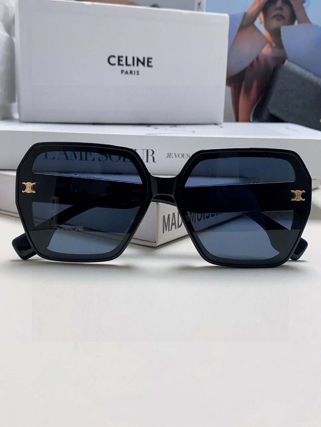 Celine Square Gold Lens Sunglasses for Men & Women - detail image 6