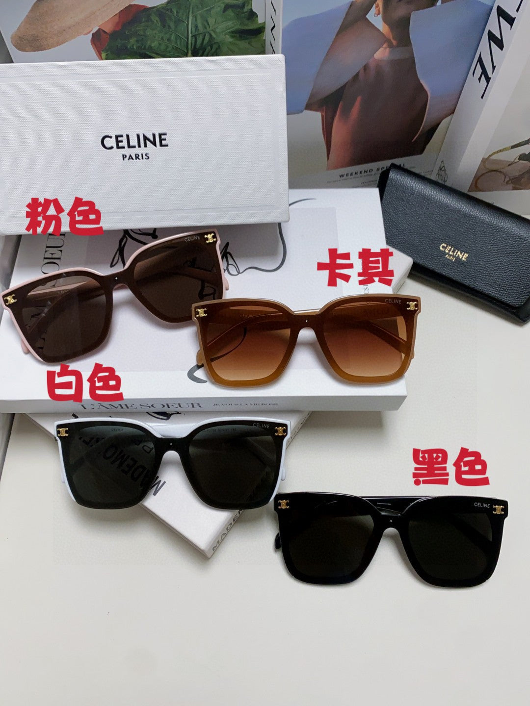 Celine Fashion Black Lens Sunglasses for Men & Women - 486942 - detail image 9