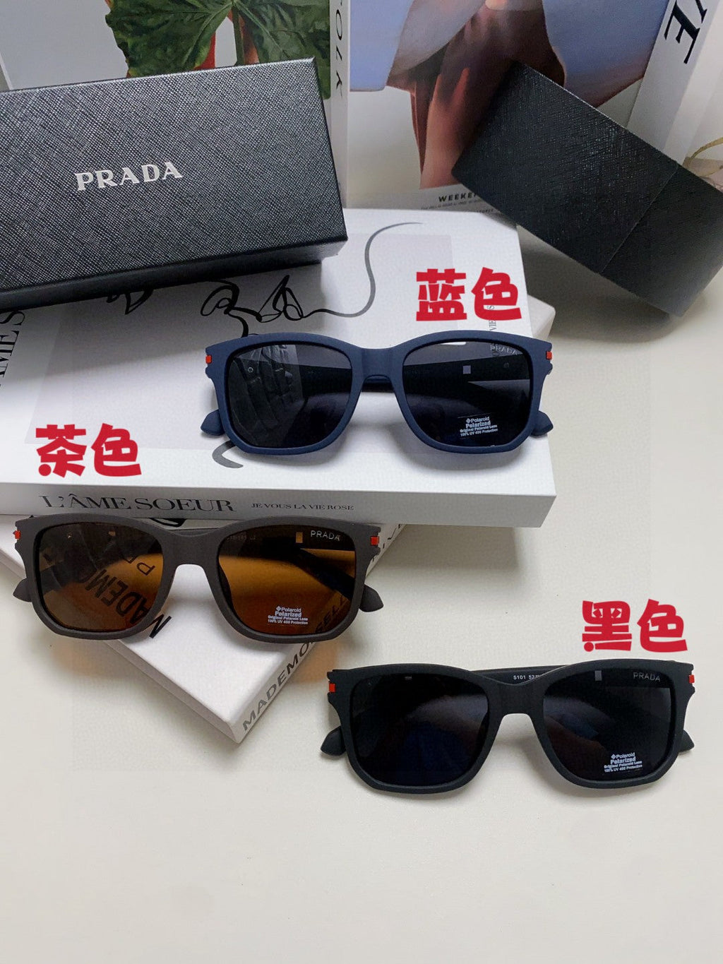 Prada Fashion Black Lens Sunglasses for Men & Women - 415711 - detail image 9