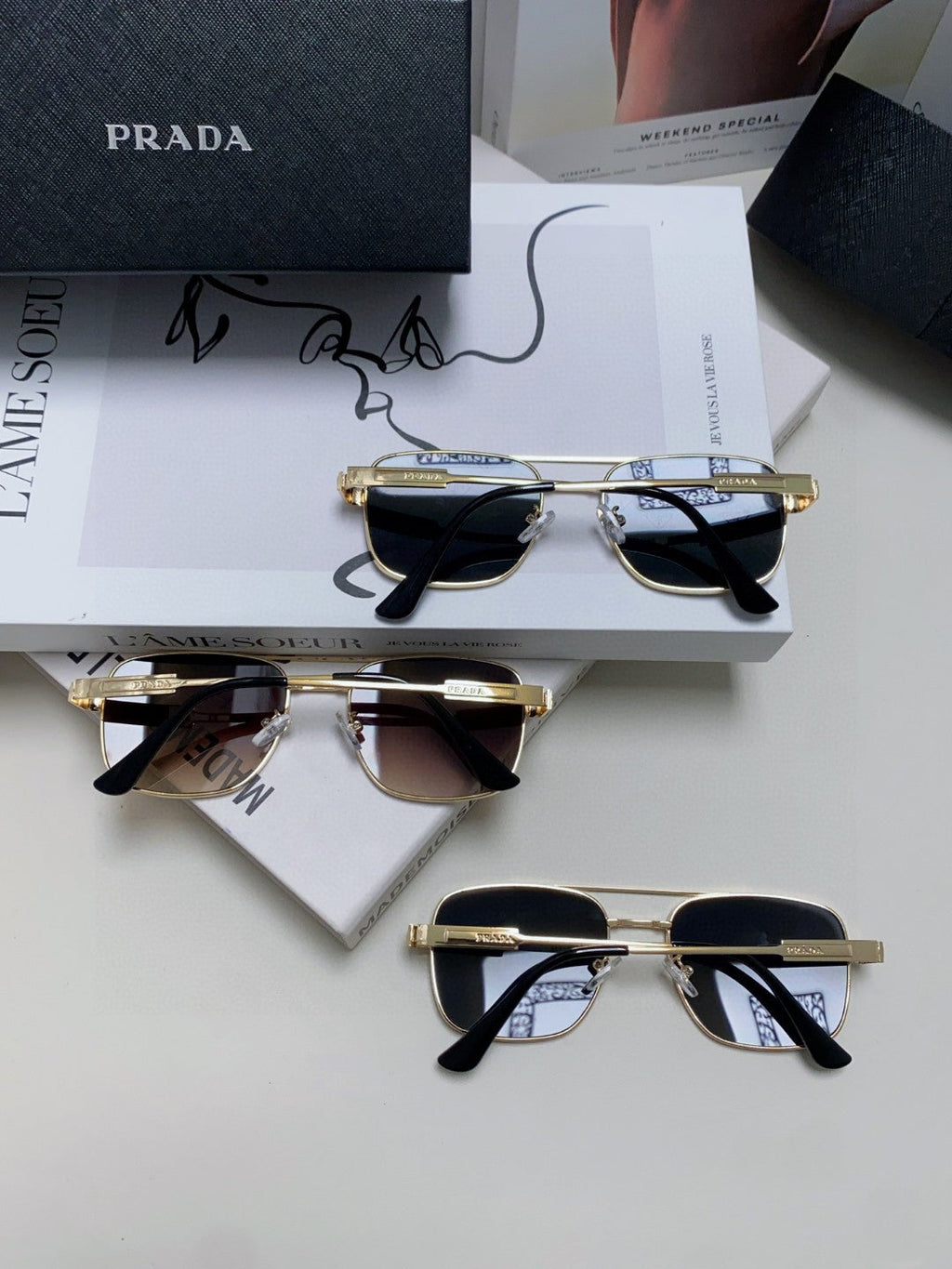 Prada Square Silver Lens Sunglasses for Men & Women - 432161 - detail image 7