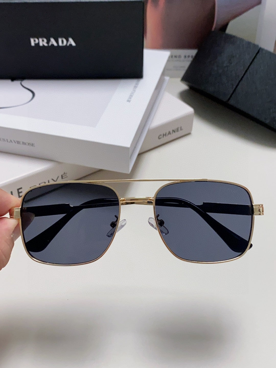 Prada Square Gray Lens Sunglasses for Men & Women - 432162 - detail image 2