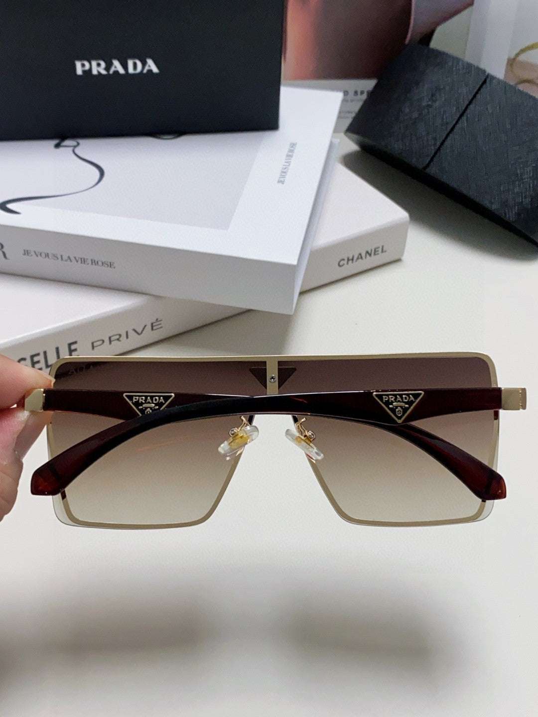 Prada Oversized Silver Lens Sunglasses for Men & Women - 432165 - detail image 4
