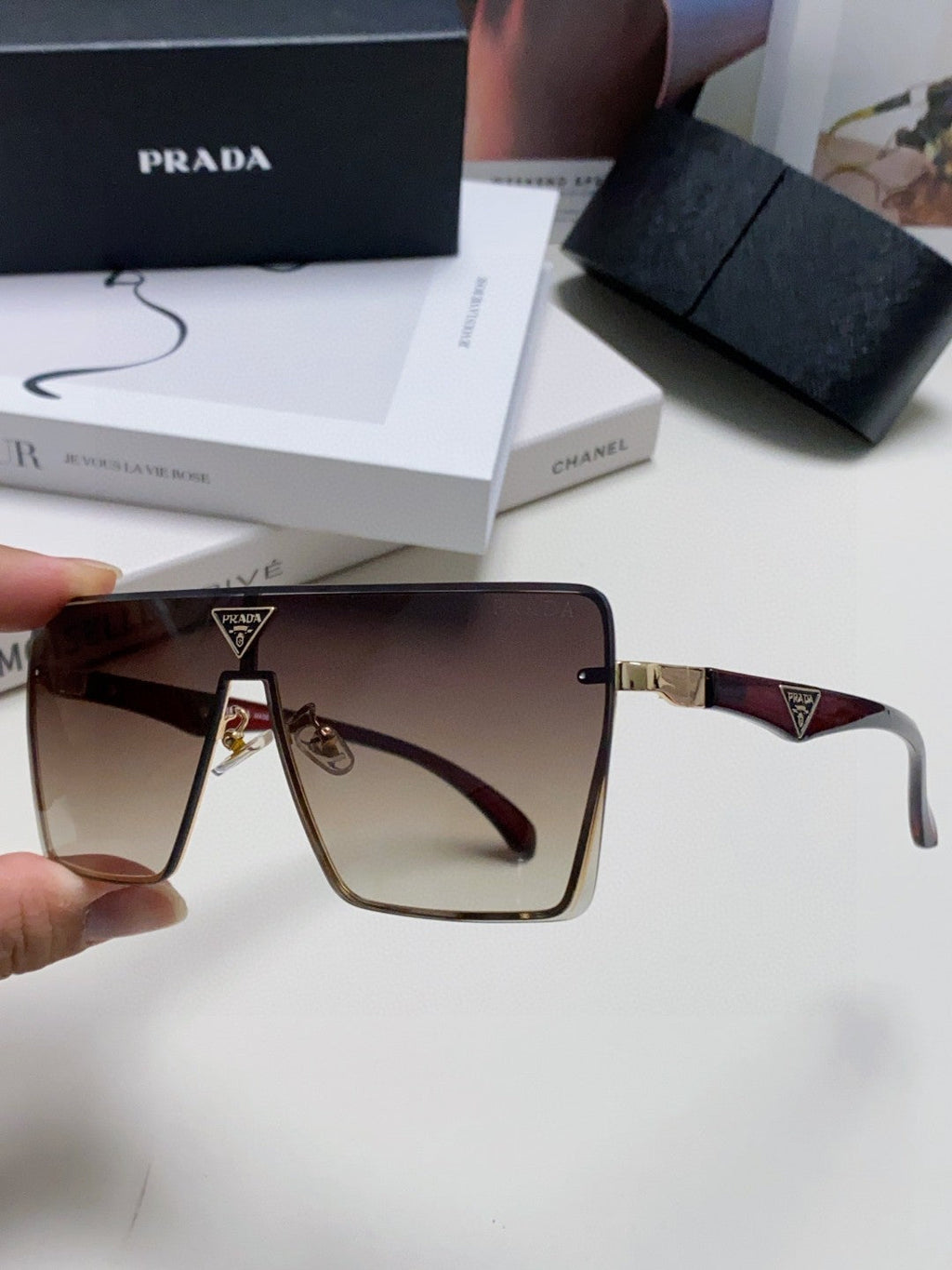 Prada Oversized Silver Lens Sunglasses for Men & Women - 432165 - detail image 5