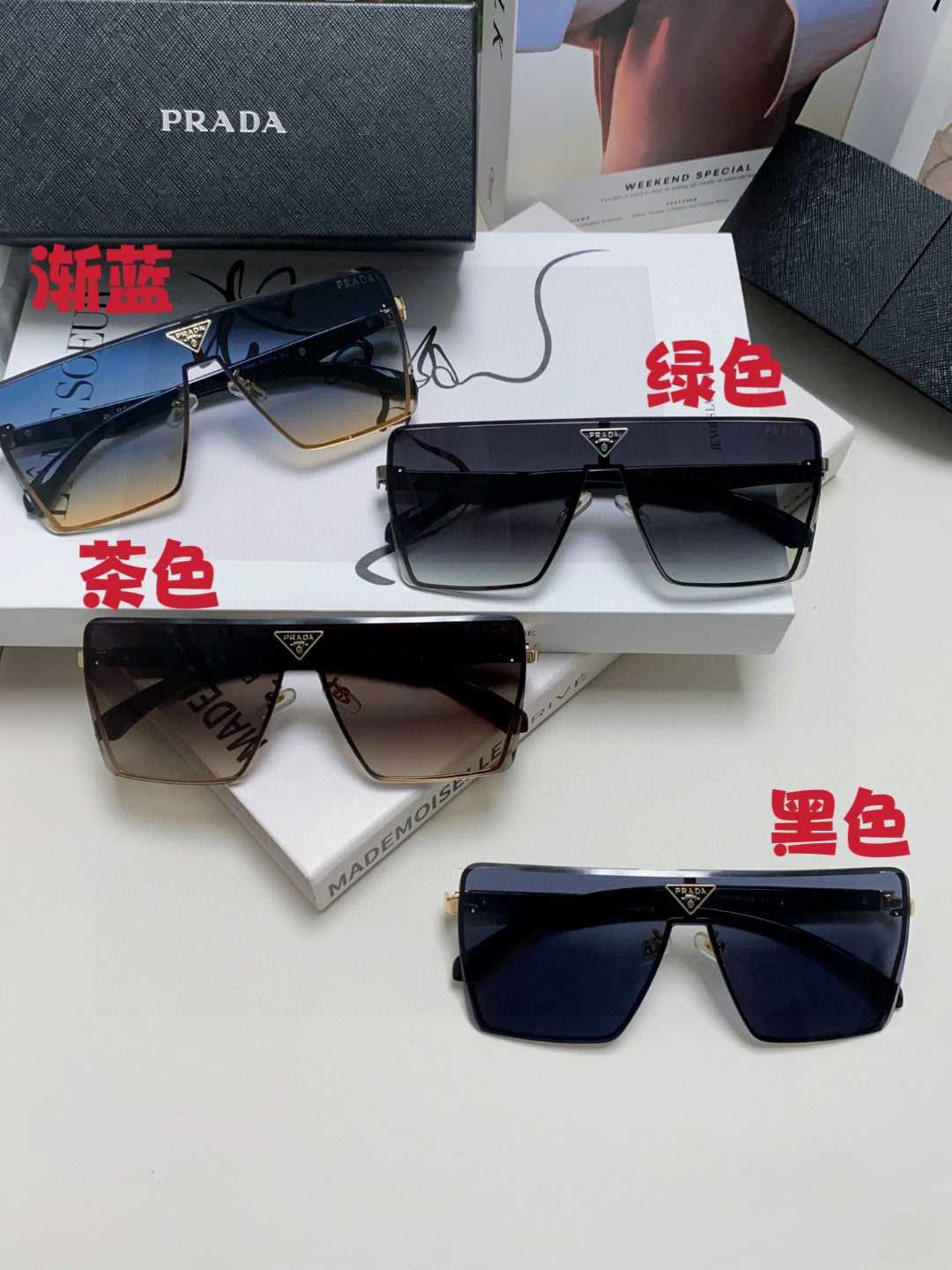 Prada Oversized Silver Lens Sunglasses for Men & Women - 432165 - detail image 9