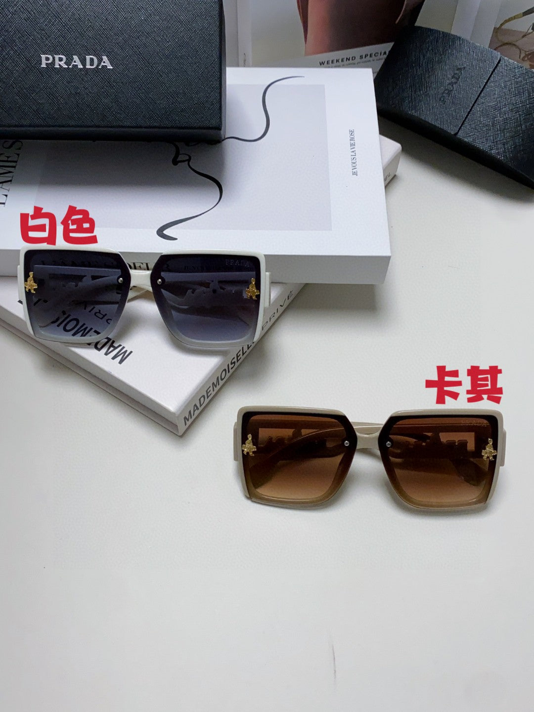Prada Fashion Brown Lens Sunglasses for Men & Women - 432166 - detail image 2