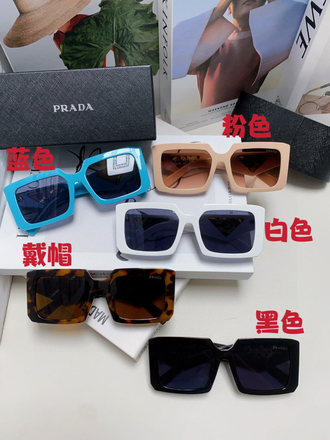 Prada Metal Oversized Blue Lens Sunglasses for Men - 432172 - detail image 9