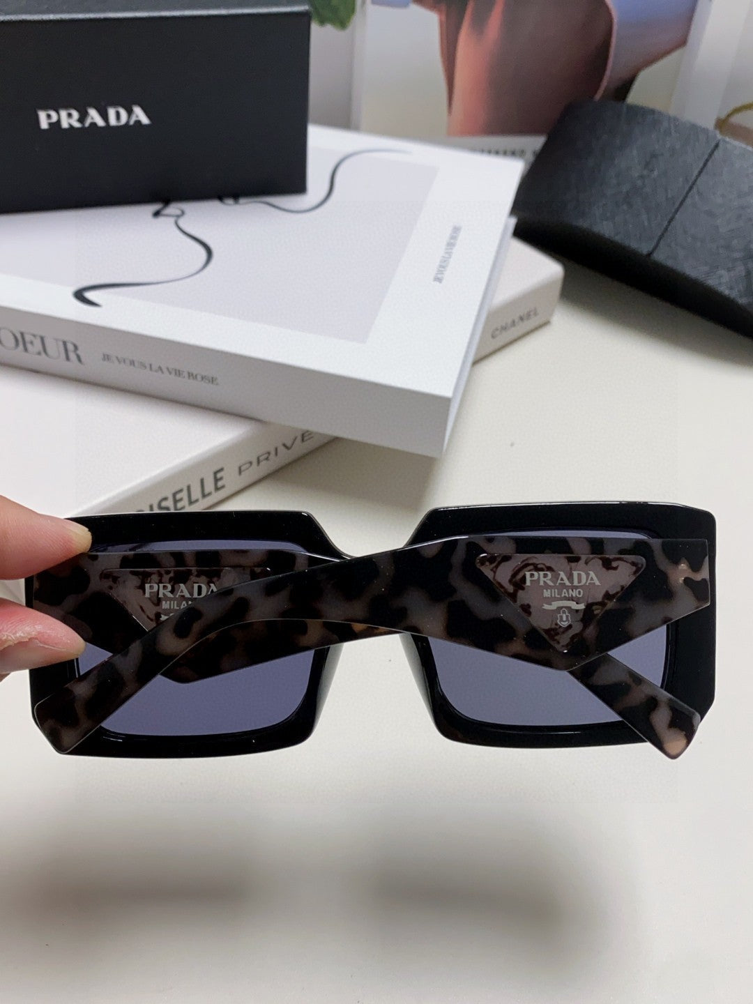 Prada Metal Oversized Blue Lens Sunglasses for Men - 432172 - detail image 4