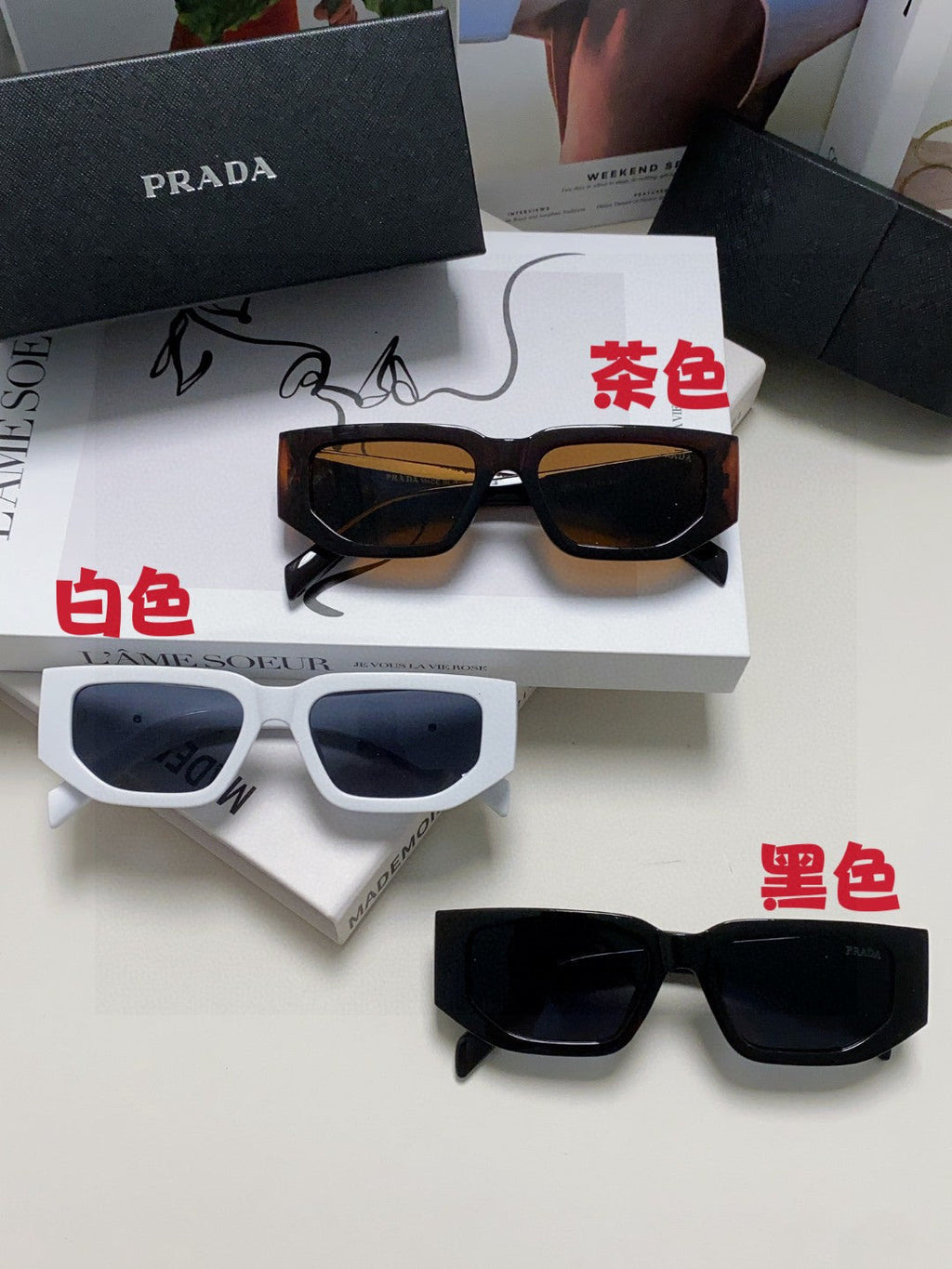 Prada Fashion Blue Lens Sunglasses for Men & Women - 432173 - detail image 8