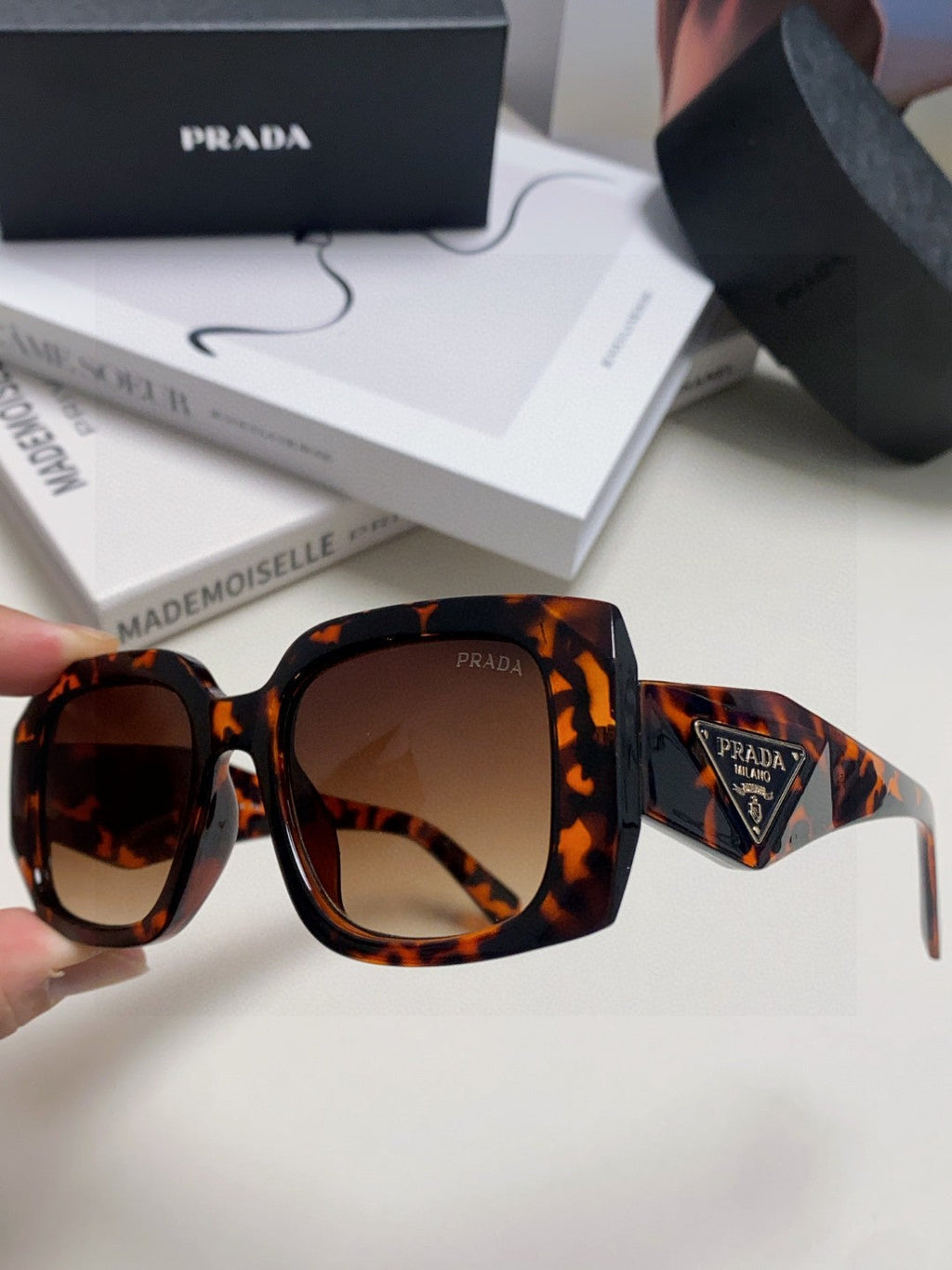 Prada Square Red Lens Sunglasses for Women - 382691 - detail image 5