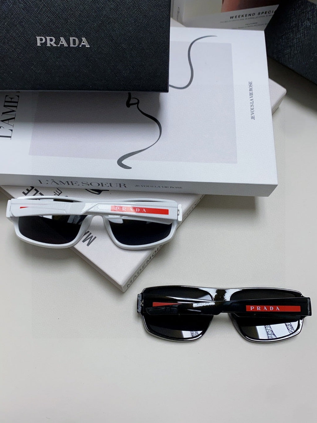Prada Square Black Lens Sunglasses for Men & Women - 382694 - detail image 10