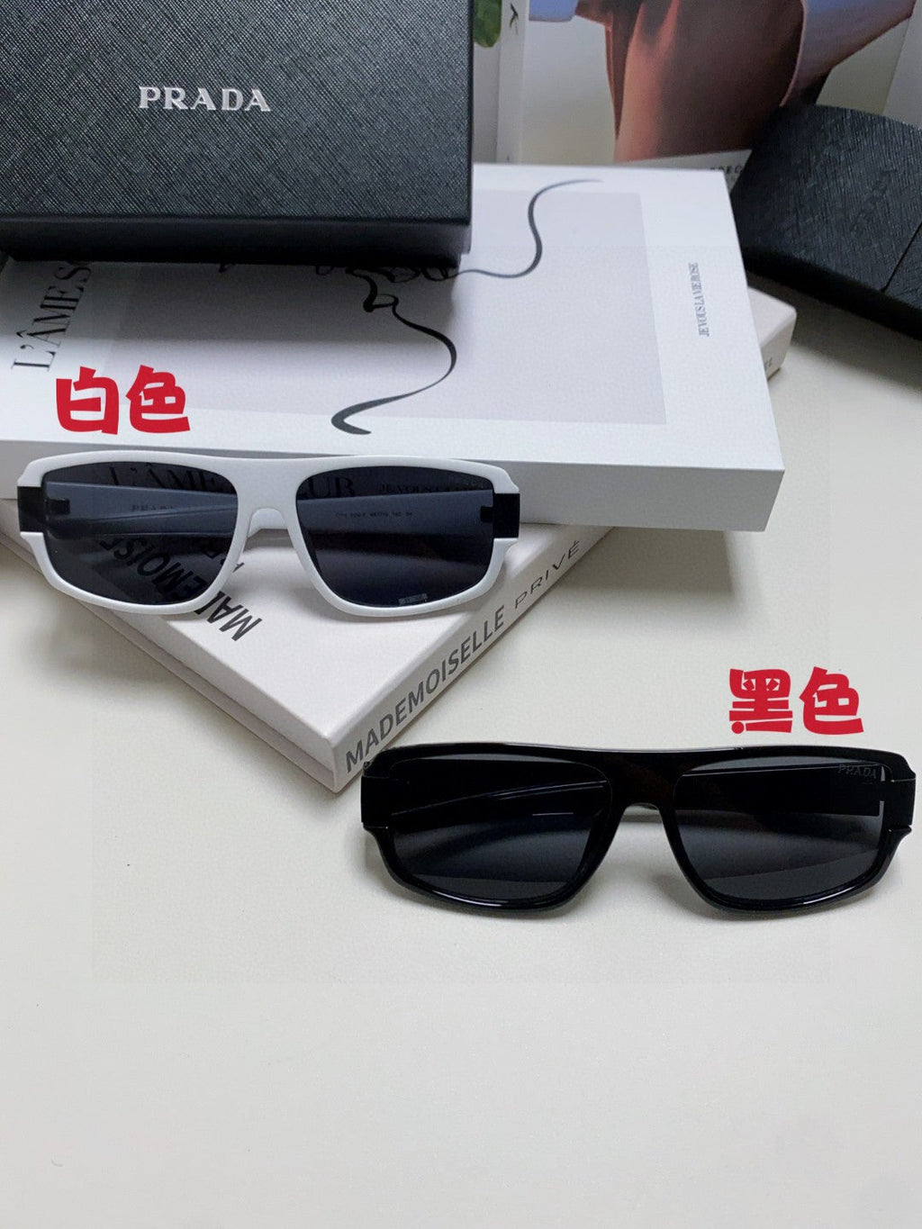 Prada Square Black Lens Sunglasses for Men & Women - 382694 - detail image 11