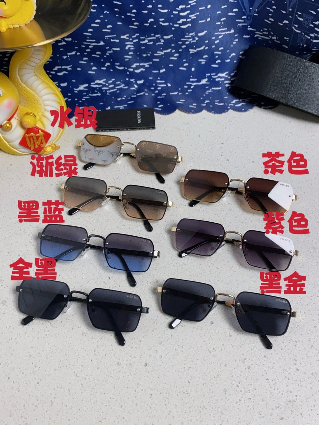 Prada Fashion Blue Lens Sunglasses for Men & Women - 382683 - detail image 11