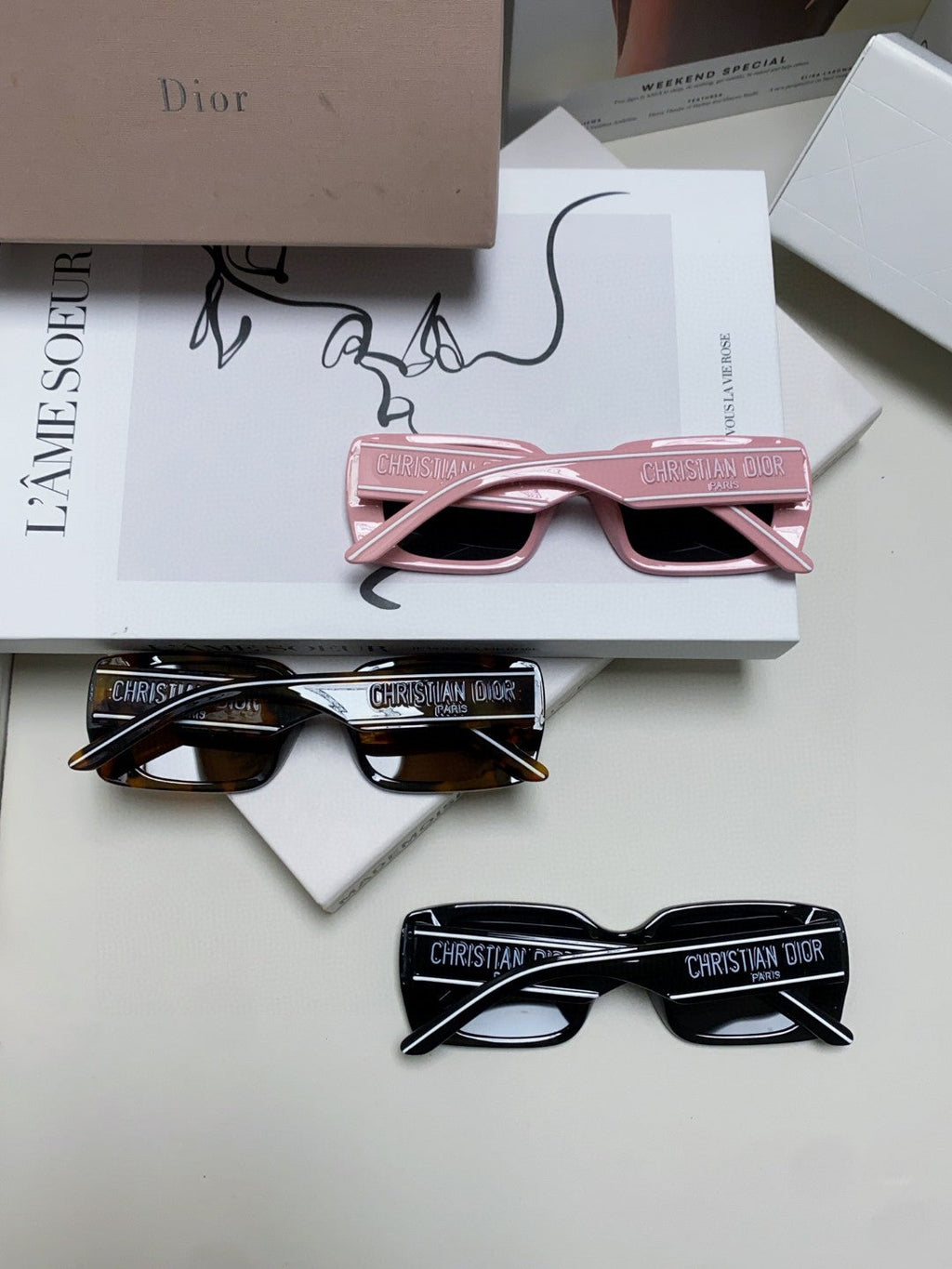 Dior Square Blue Lens Sunglasses for Men & Women - 382396 - detail image 8
