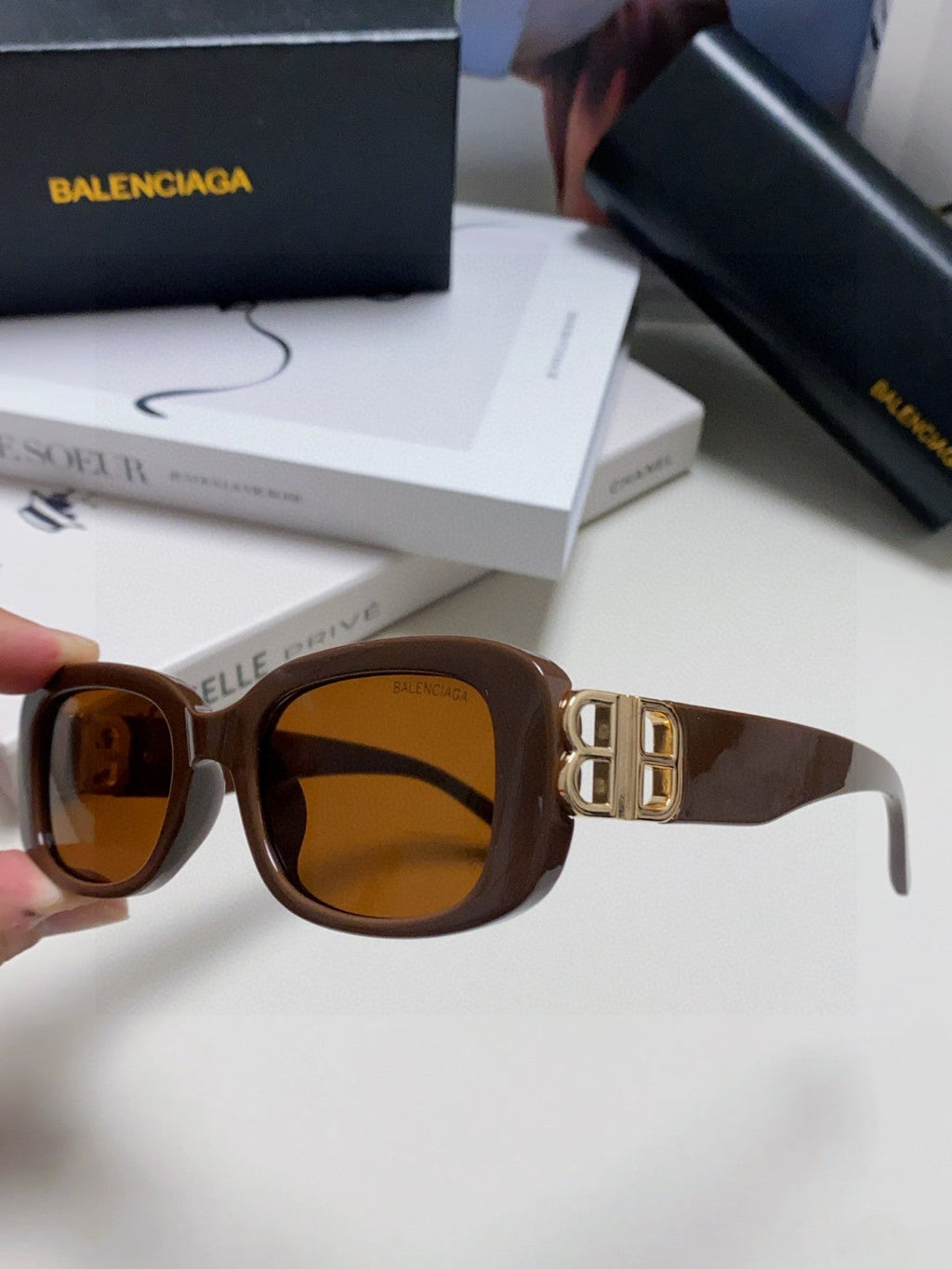 Balenciaga BB0310SK Slim Brown Lens Sunglasses for Men & Women - detail image 5