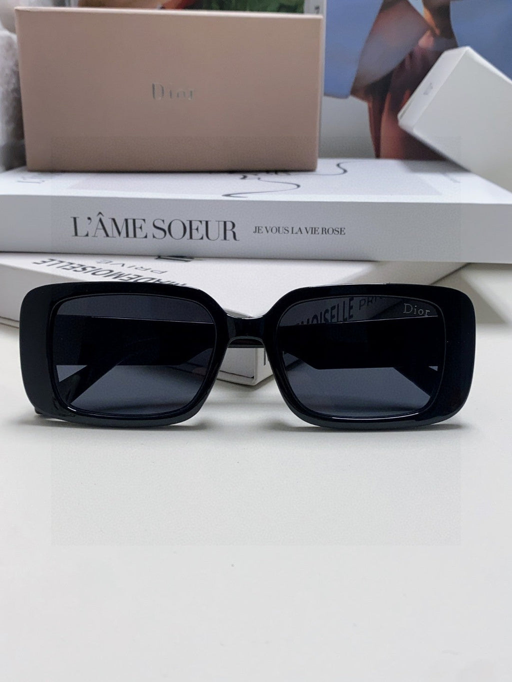 Dior Square Blue Lens Sunglasses for Women - 382442 - detail image 6