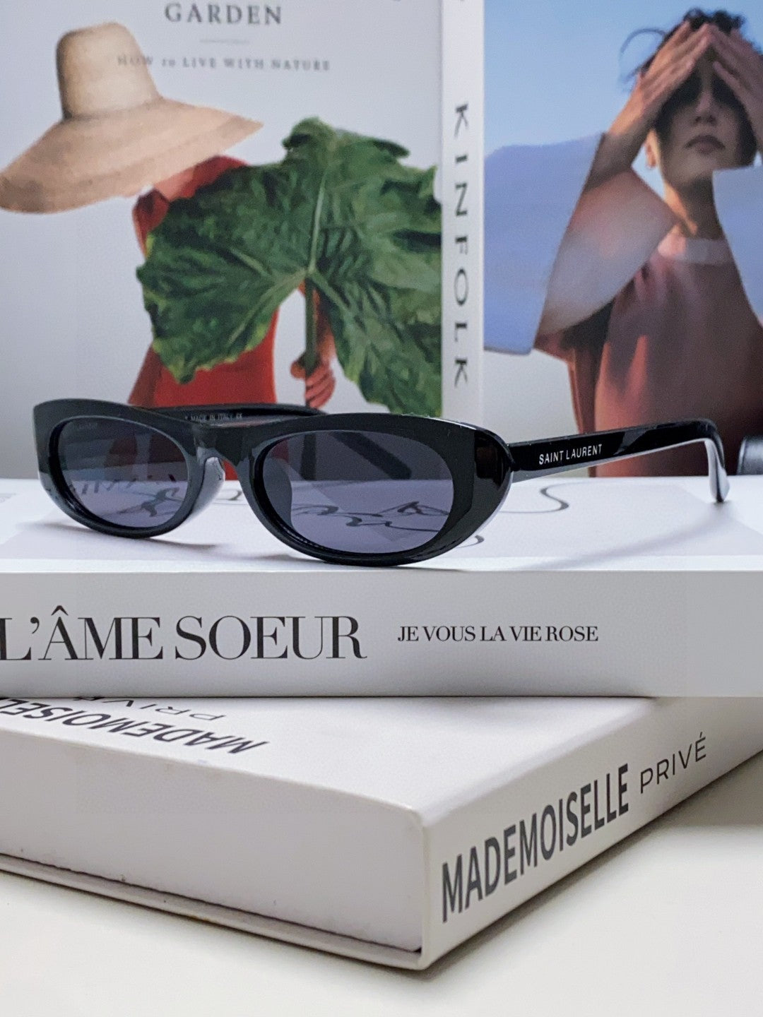 Saint Laurent Oval Red Lens Sunglasses for Men & Women - detail image 2