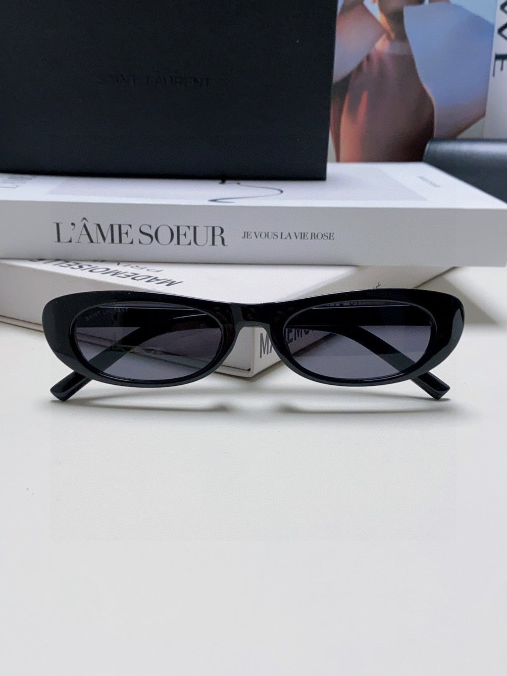 Saint Laurent Oval Red Lens Sunglasses for Men & Women - detail image 8