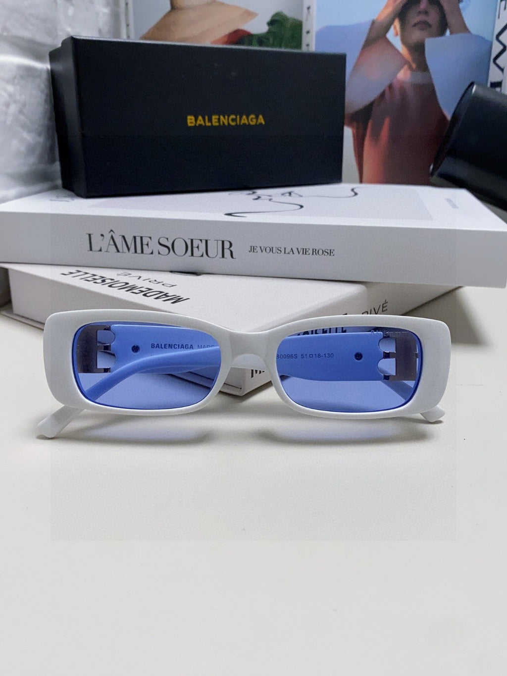 Balenciaga Rectangular Silver Lens Sunglasses for Men & Women - 382928 - detail image 5