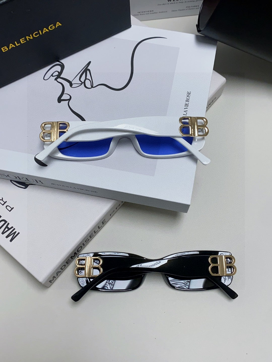 Balenciaga Rectangular Orange Lens Sunglasses for Men & Women - 382929 - detail image 10
