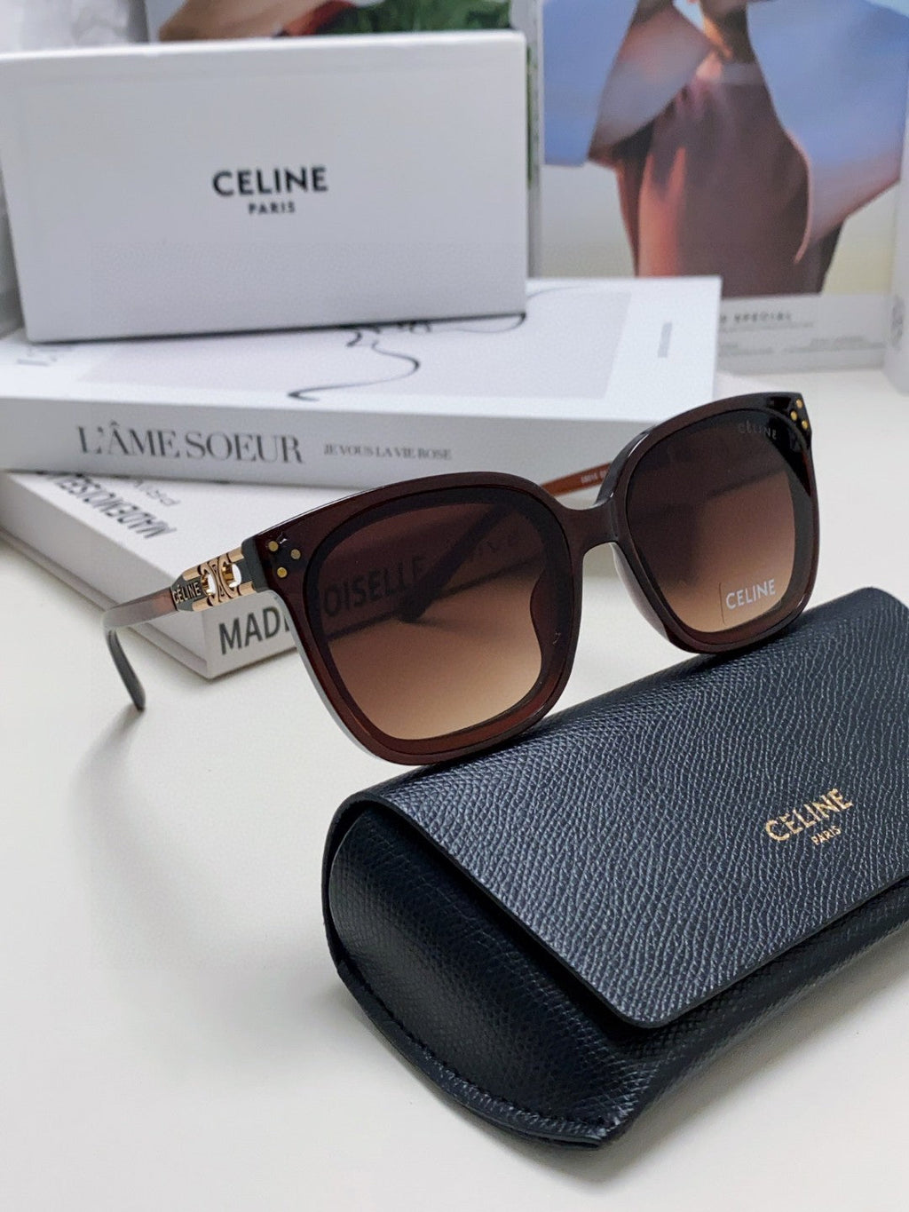 Celine Fashion Red Lens Sunglasses for Men & Women - 398807 - detail image 6