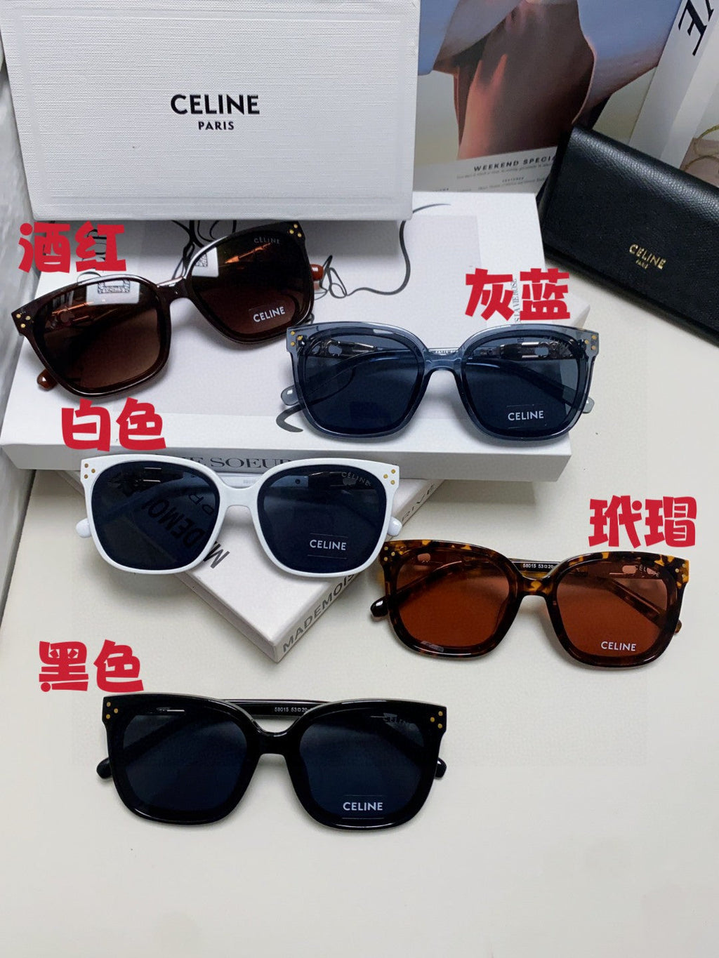 Celine Fashion Red Lens Sunglasses for Men & Women - 398810 - detail image 9
