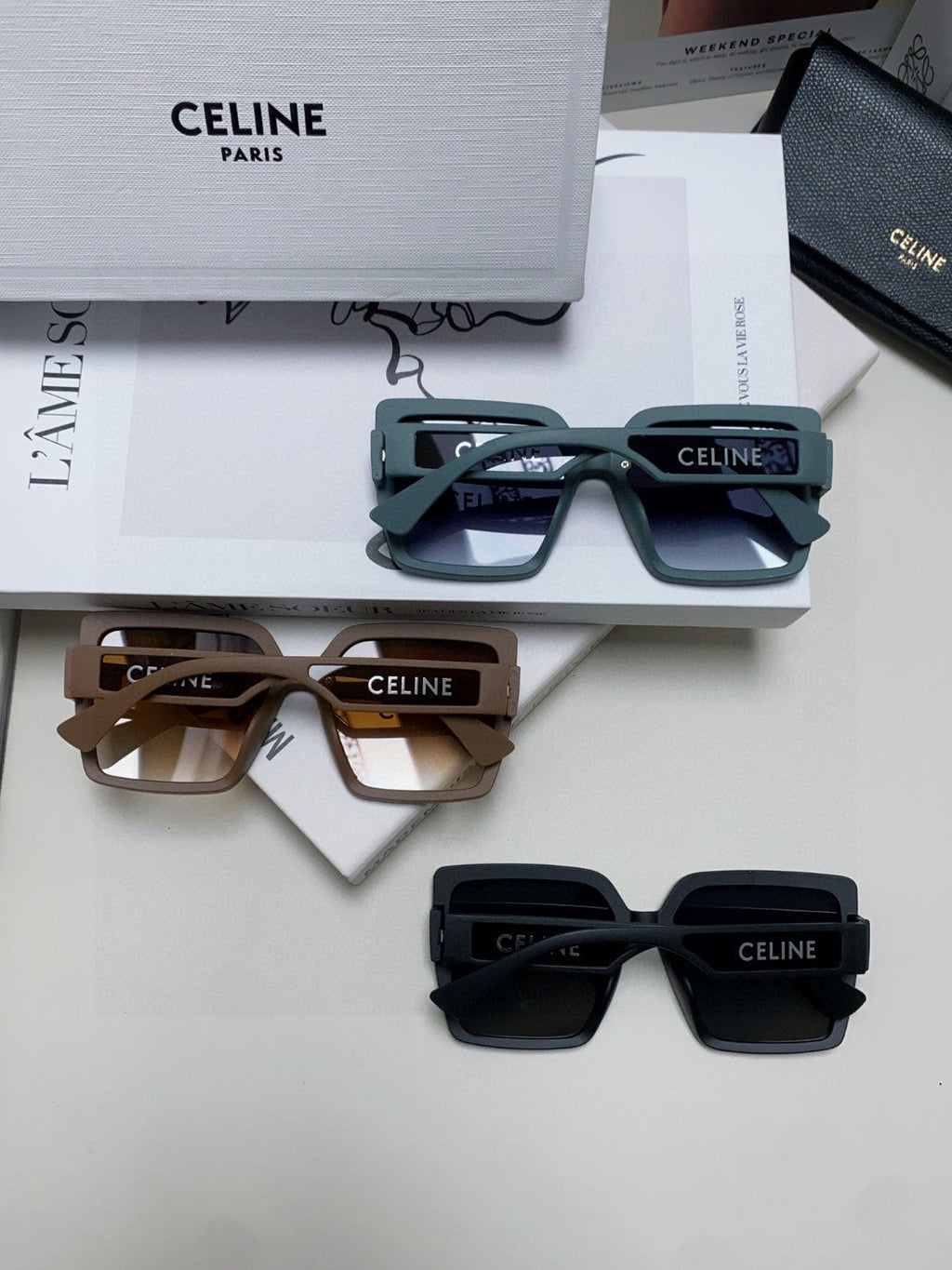 Celine Oversized Silver Lens Sunglasses for Men & Women - 398812 - detail image 8