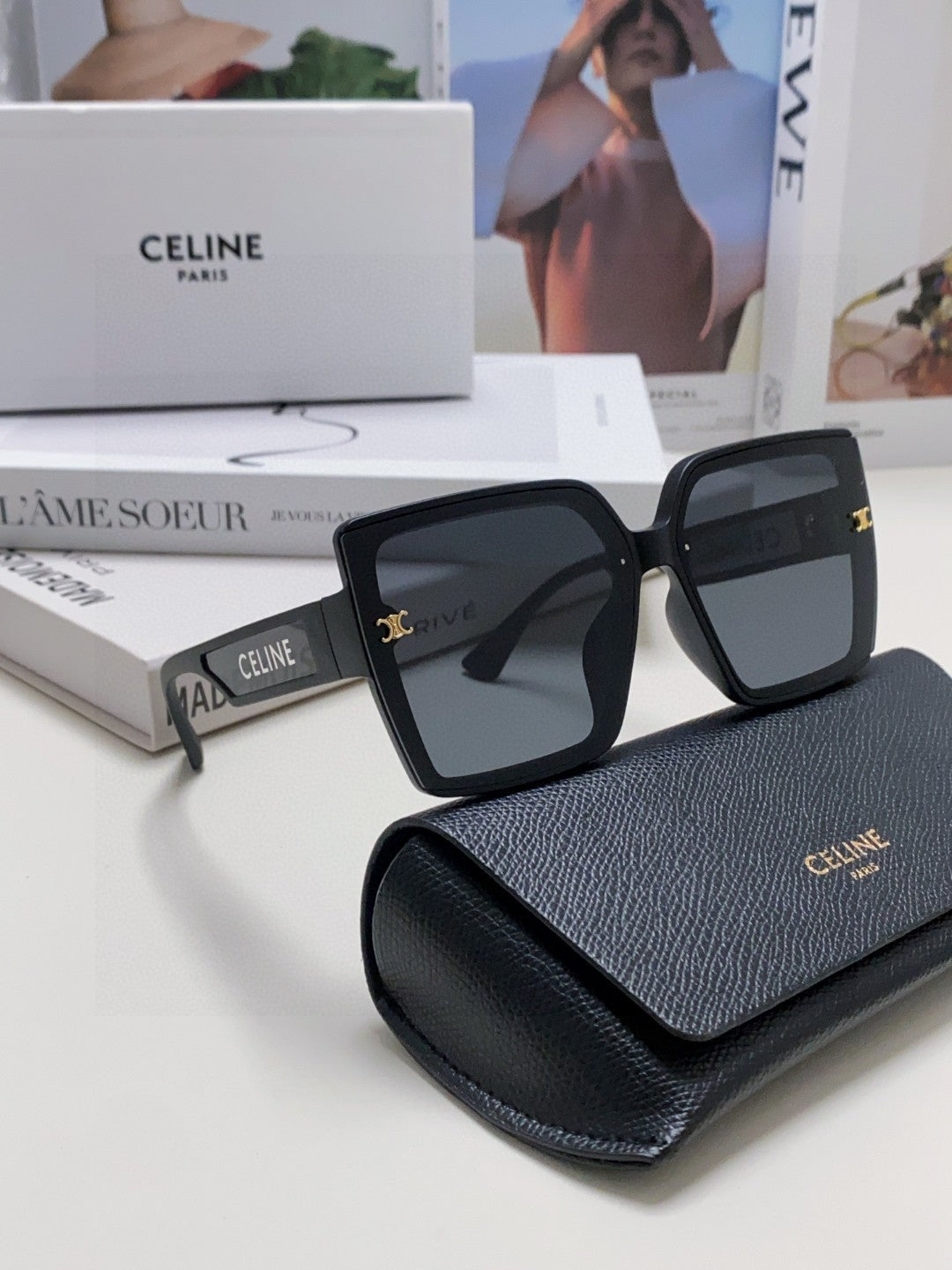 Celine Oversized Black Lens Sunglasses for Men & Women - 398814 - detail image 7