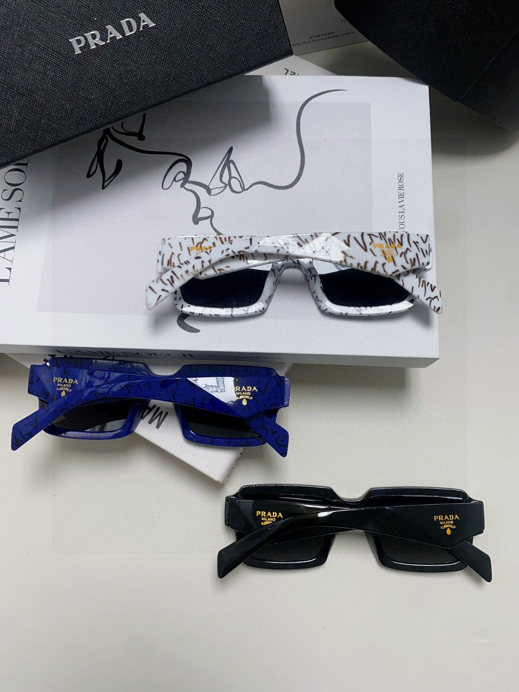 Prada Fashion Blue Lens Sunglasses for Women - 398891 - detail image 8