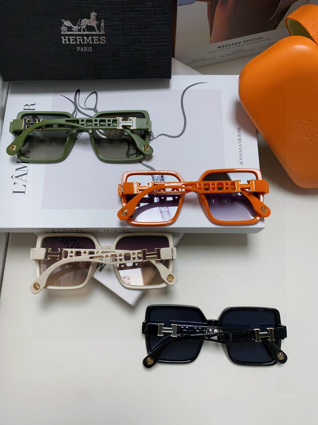 Hermès Fashion Red Lens Sunglasses for Women - detail image 8