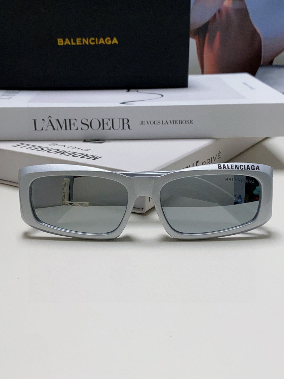 Balenciaga Square Silver Lens Sunglasses for Men & Women - 449636 - detail image 6
