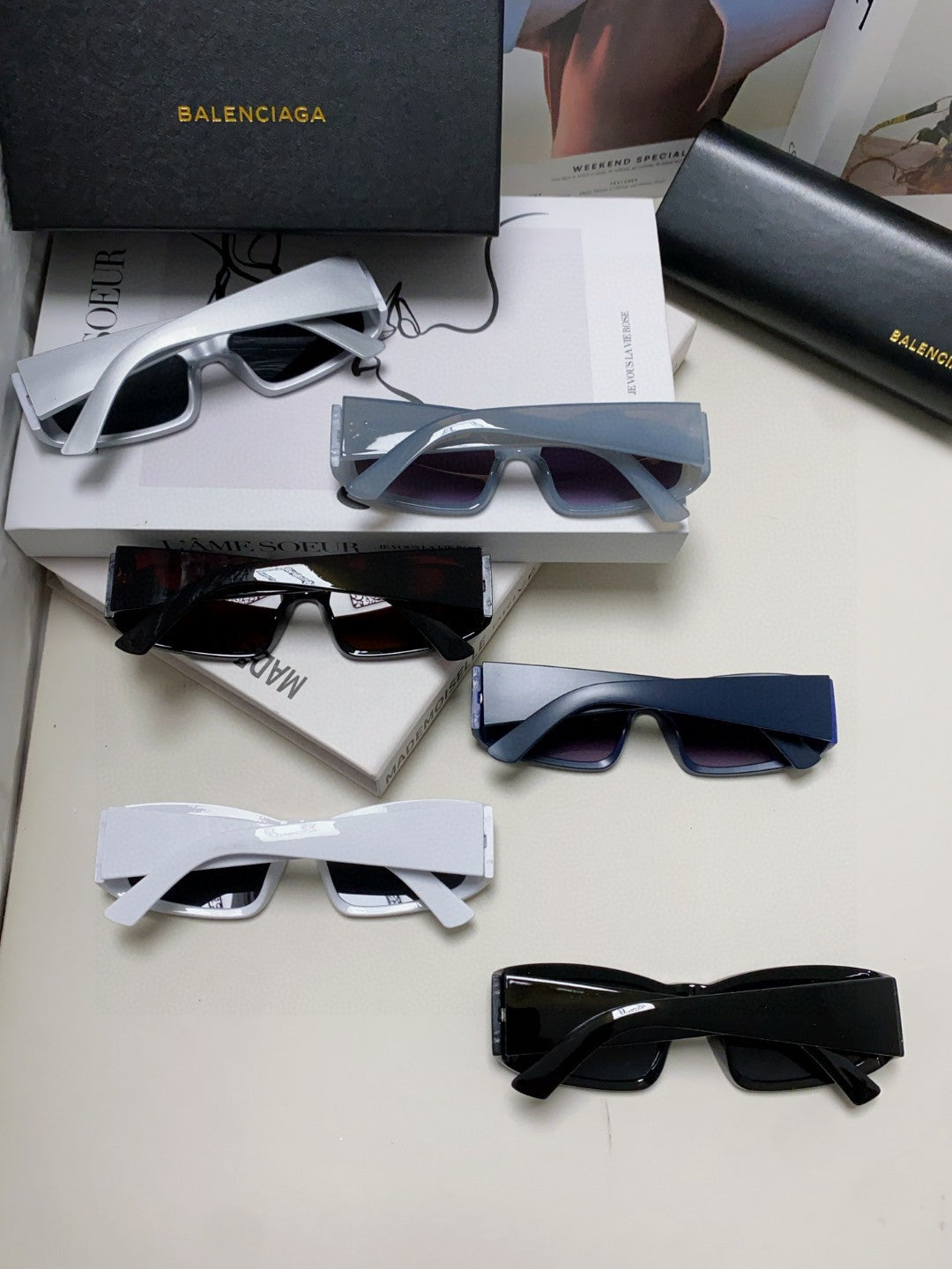 Balenciaga Square Silver Lens Sunglasses for Men & Women - 416104 - detail image 8